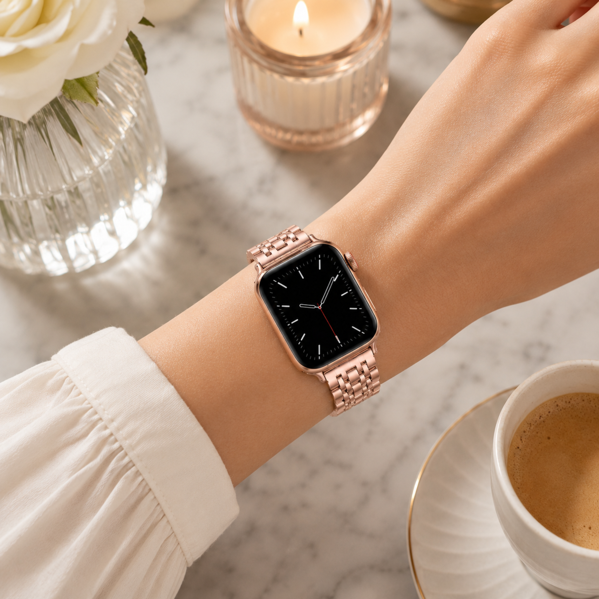 Apple Watch Schakelband van Roestvrij Staal – Verstelbare Luxe Horlogeband