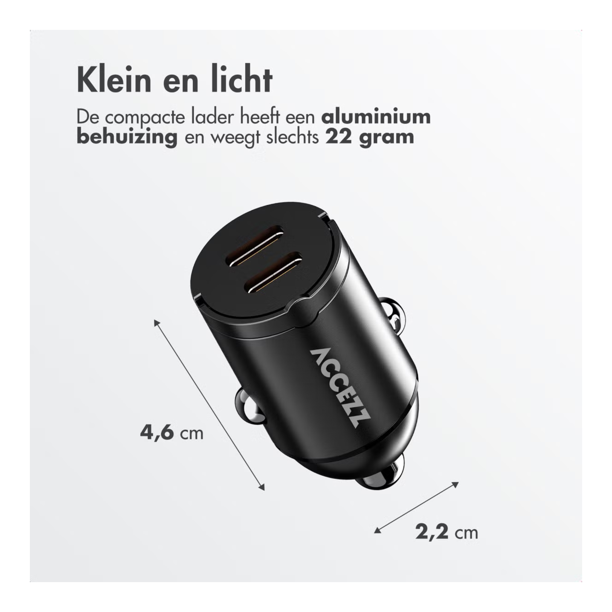 Autolader Snellader met 2 poorten - 2x USB-C 65 watt