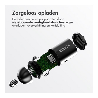 Autolader Snellader met 2 poorten - 2x USB-C 65 watt